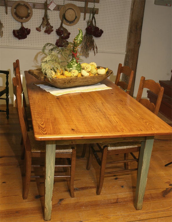 We are happy to offer a wonderful line of reproduction farm tables, made from old pine boards. These tables can be made any shape: oval, round, square or rectangular, and you can order extension leaves. Your choice of turned, tapered or cabriole
