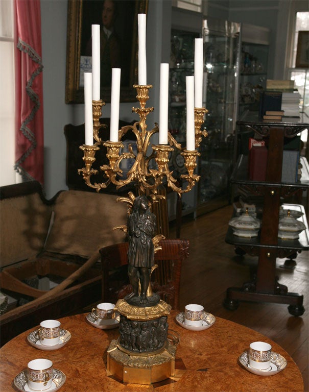 A Patinated and Gilt Bronze Candelabrum 2