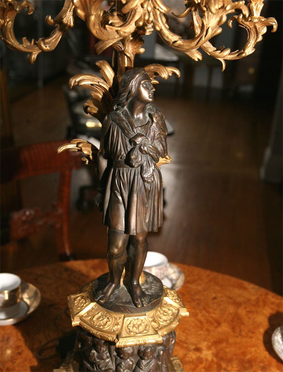 A Patinated and Gilt Bronze Candelabrum 3