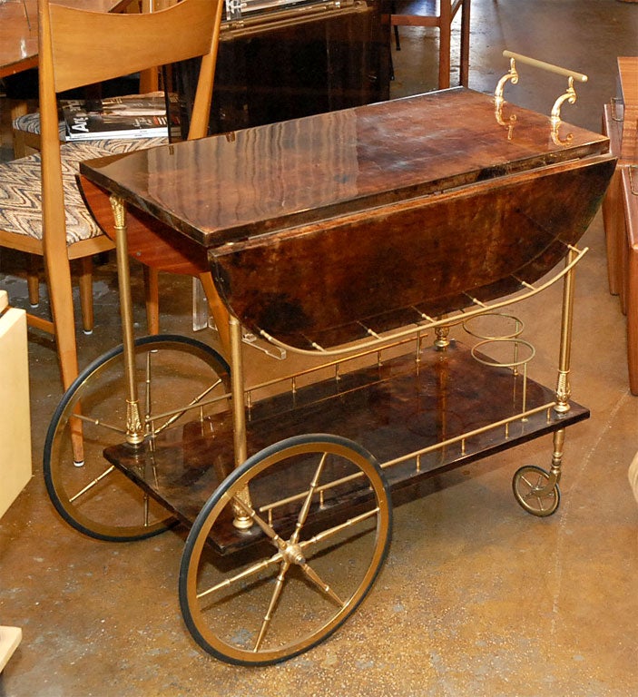 Nice and elegant tea / bar cart, by Aldo Tura.