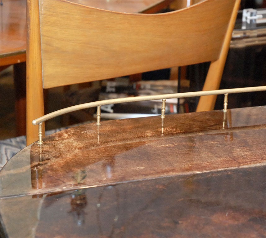 Aldo Tura  brass goat skin/ parchment  tea/ bar cart , serving. 1