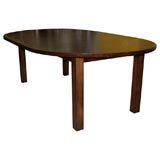 El Marangon Round Walnut Extension Table with Inlay