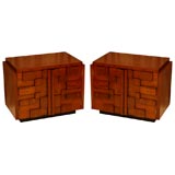 Pair Of Patchwork Front Night Stands