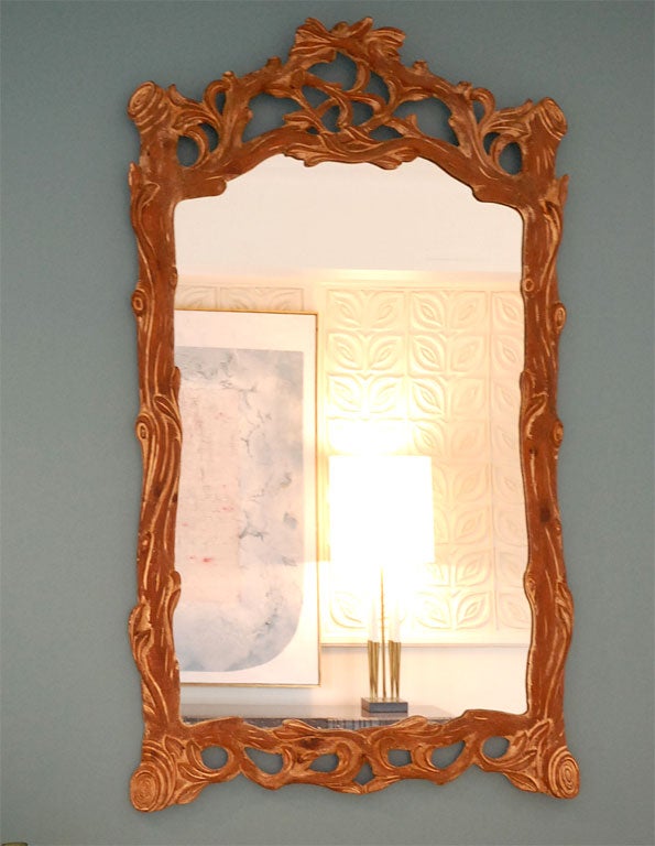 Large Faux-Bois Wall Mirror