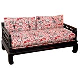 Black Lacquered Chinese Love Seat