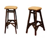 Barstools Upholstered in Leather with Nailhead Trim