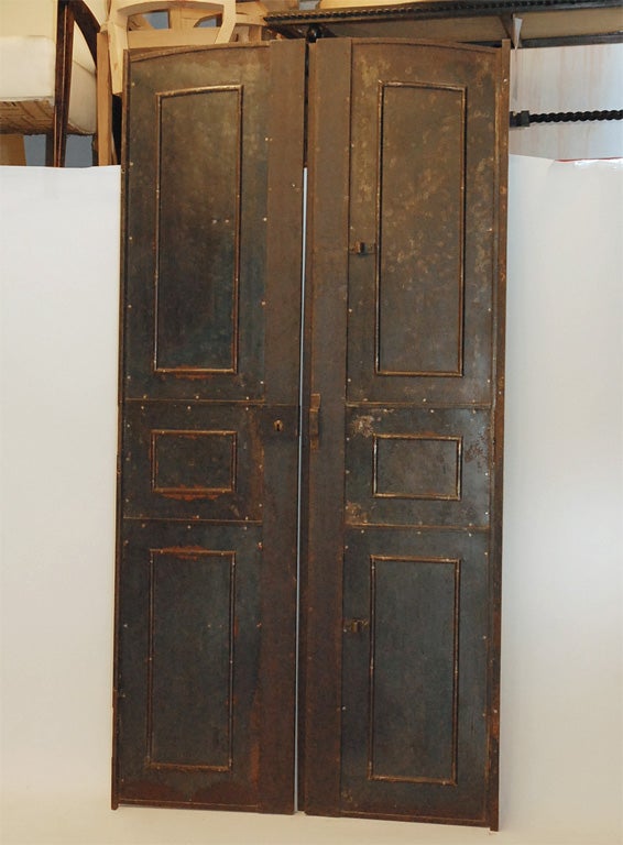 Pair of French Antique Heavy Metal Doors