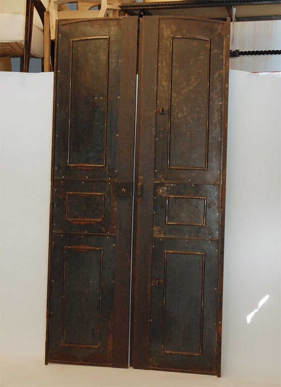 French Antique Pair of Metal Doors For Sale