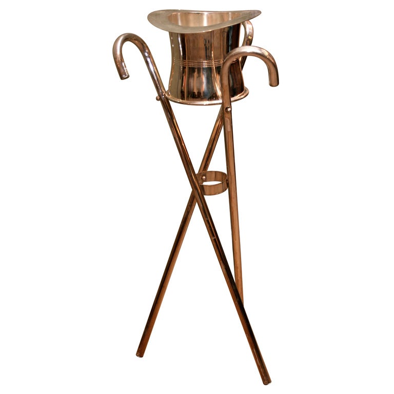 Top Hat and Cane Ice Bucket on Stand, Mid20th Century at 1stDibs