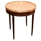 Louis XVI Style Marble Top Bouillotte Table, Circa 1910