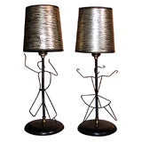 Pair of Wire Figural Lamps