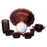 Vintage 8 piece Purple glass and pottery collection