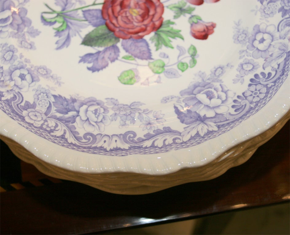 Pottery Spode Copeland Dishes  Purple Transferware edges