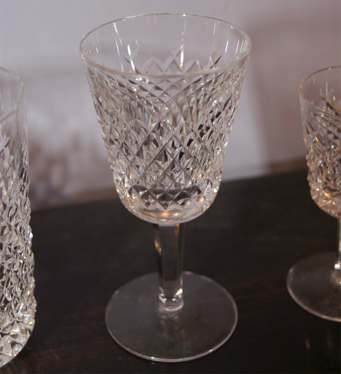 English Waterford crystal glasses  Alana Pattern 32 pieces