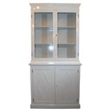 White Lacquered 1940's Bookcase Cabinet