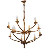 1950s Gilt Bronze Chandelier