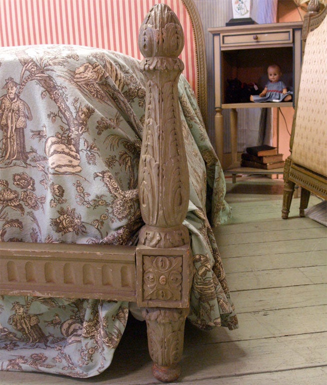Wood Painted Louis XVI Style Bed