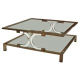 Italian Brass and Lucite Coffee Table