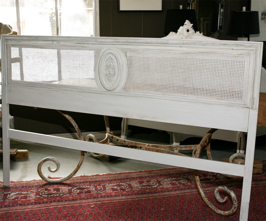 Painted Caned King Size Headboard