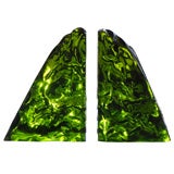 Luciano Gaspari  green murano glass bookends by Saviati