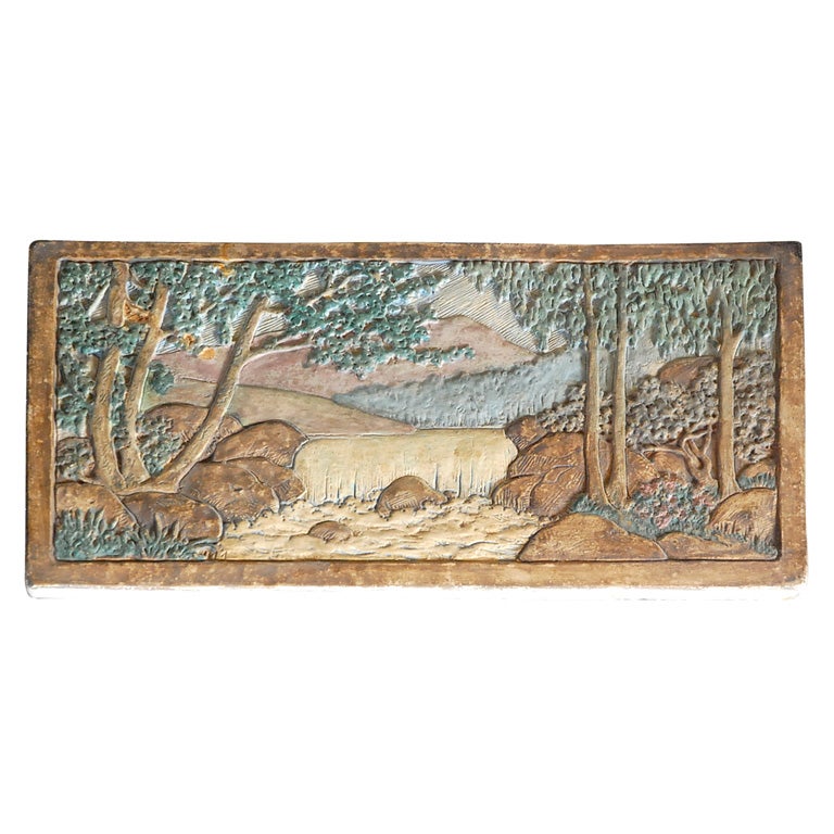 Claycraft ceramic mission tile scenic landscape art and craft at