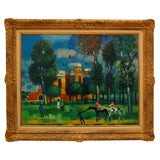 Large scale Oil on Canvas by Yves Ganne