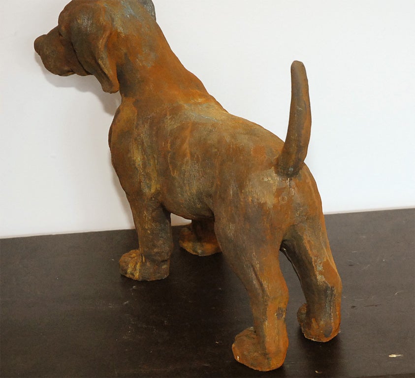 Terracotta 20THC PAINTED TERRA-COTTA BEAGLE DOG