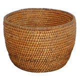 19THC PENNSYLVANIA LARGE RYE STRAW BASKET-GREAT FORM