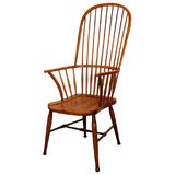 FANTASTIC 18THC NEW ENGLAND HIGH BOW BACK WINDSOR CHAIR