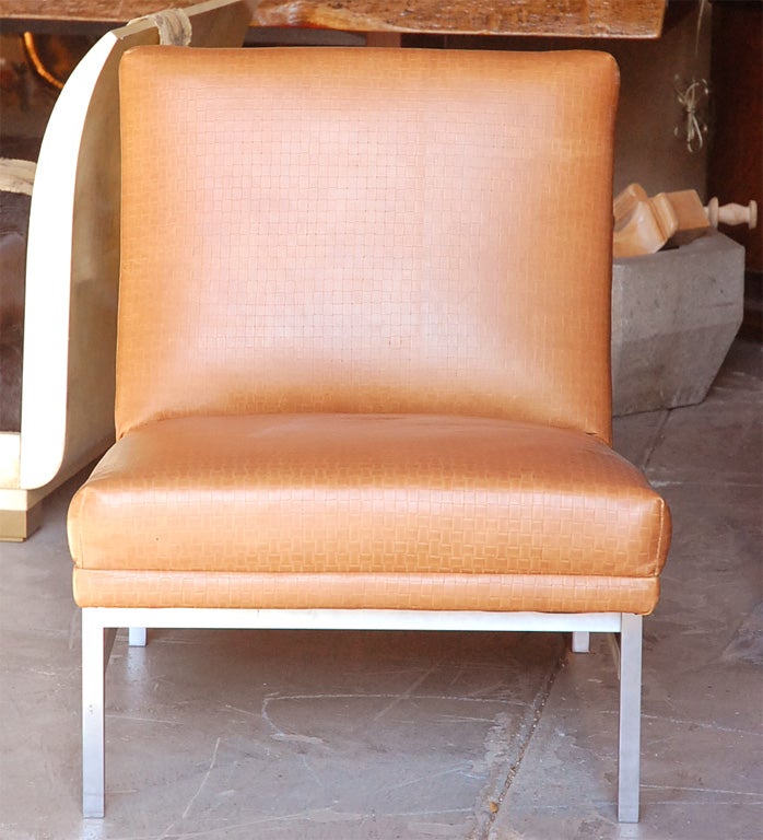 Mid-20th Century Pair of Florence Knoll Slipper Chairs