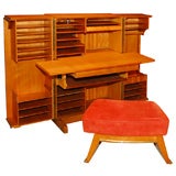 Vintage Fold-Out Writing Desk and Bench