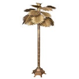 Unique Brass Palm-tree Floor Lamp