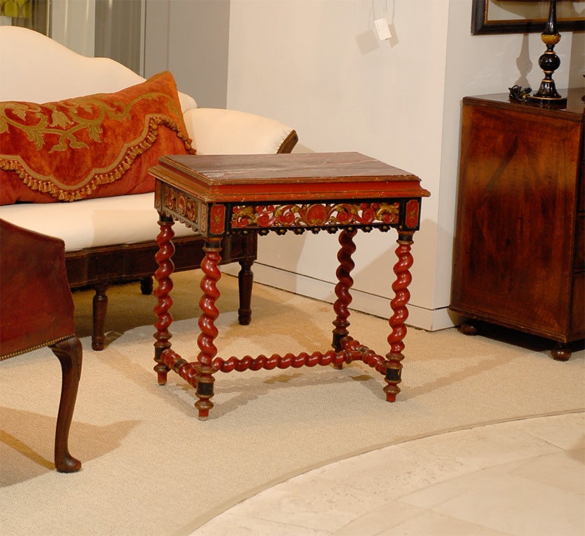 Painted and Gilt Napoleon III Side Table