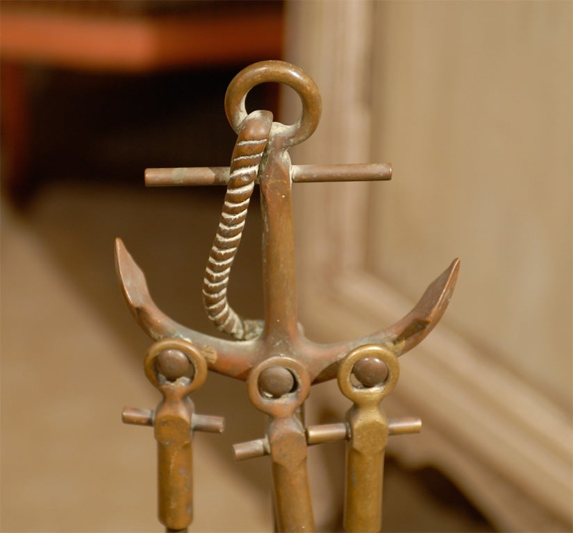 EARLY 20thC FIRE TOOLS WITH NAUTICAL DESIGN at 1stDibs