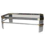 RARE GLASS AND LUCITE COFFEE TABLE BY HOLLIS JONES