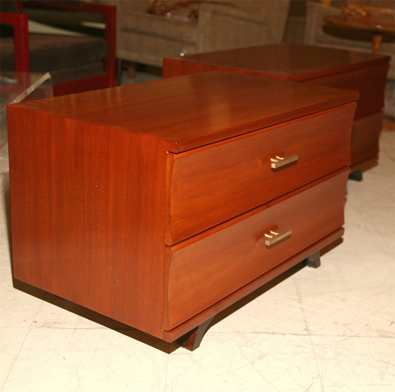 American Pair of Low Nightstands or Benches