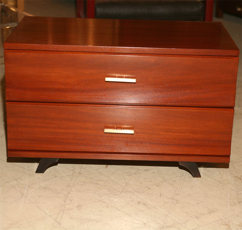 Mahogany Pair of Low Nightstands or Benches