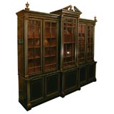 ENGLISH PAINTED NEO CLASSICAL STYLE BREAKFRONT/BOOKCASE