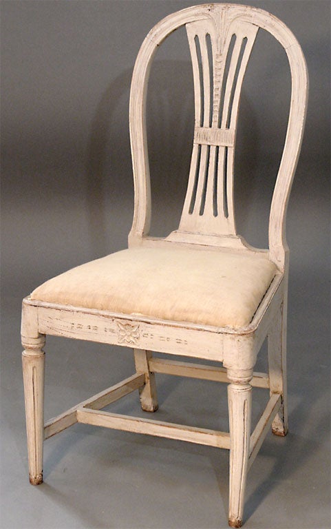 Swedish Set of Six Gustavian Style Dining Chairs