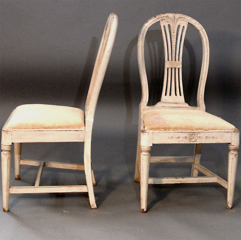 19th Century Set of Six Gustavian Style Dining Chairs