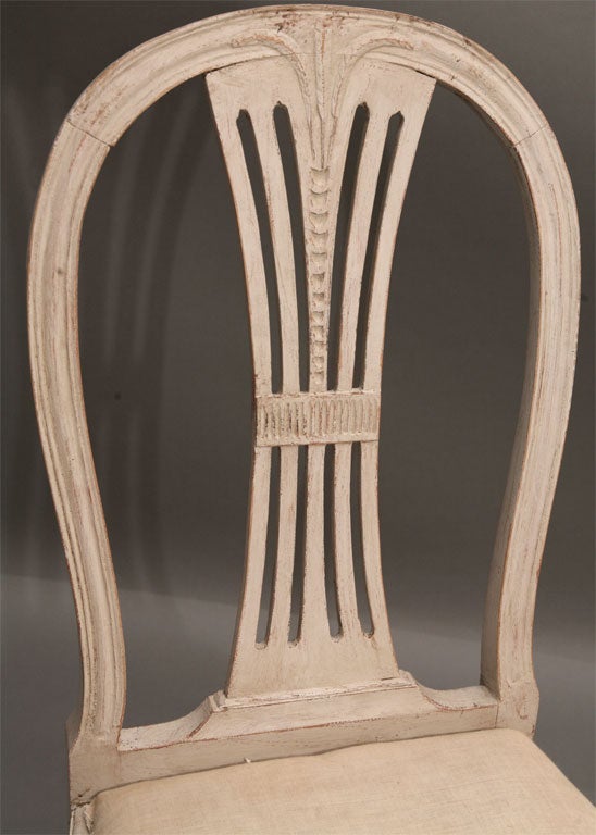 Wood Set of Six Gustavian Style Dining Chairs