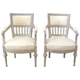Pair of Swedish Armchairs with Spindle Backs