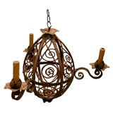 Antique An Egg Shaped Iron Chandelier