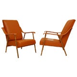 Pair Of Jacques Adnet Lounge Chairs