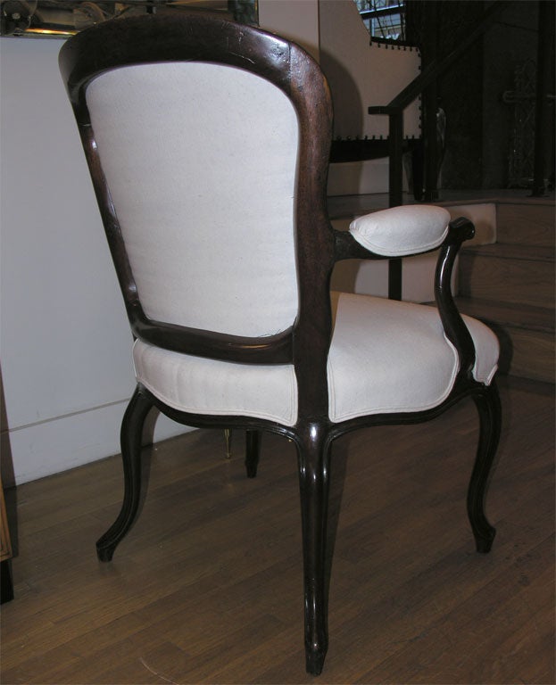 #SB16 Louis XIV Style Open Arm Chair In Excellent Condition For Sale In New York, NY