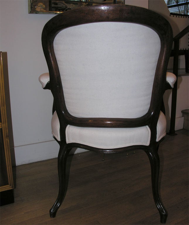Upholstery #SB16 Louis XIV Style Open Arm Chair For Sale