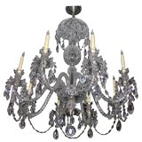 Antique Eight light English crystal chandelier