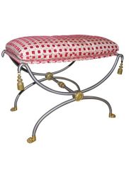 Vintage A French Empire style pillow top bench