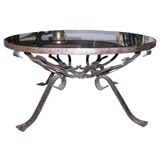 Antique French forged iron coffee table