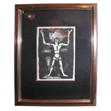 Antique "The Juggler" Etching by Roualt
